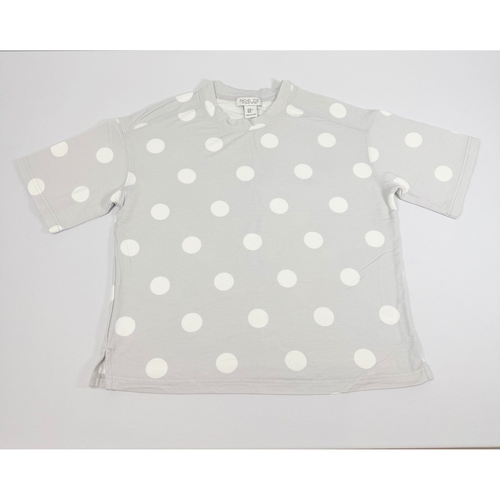 Rachel Zoe Gray Polka Dot Short Sleeve Sweatshirt Top Women
Medium MC5478-68ZB74